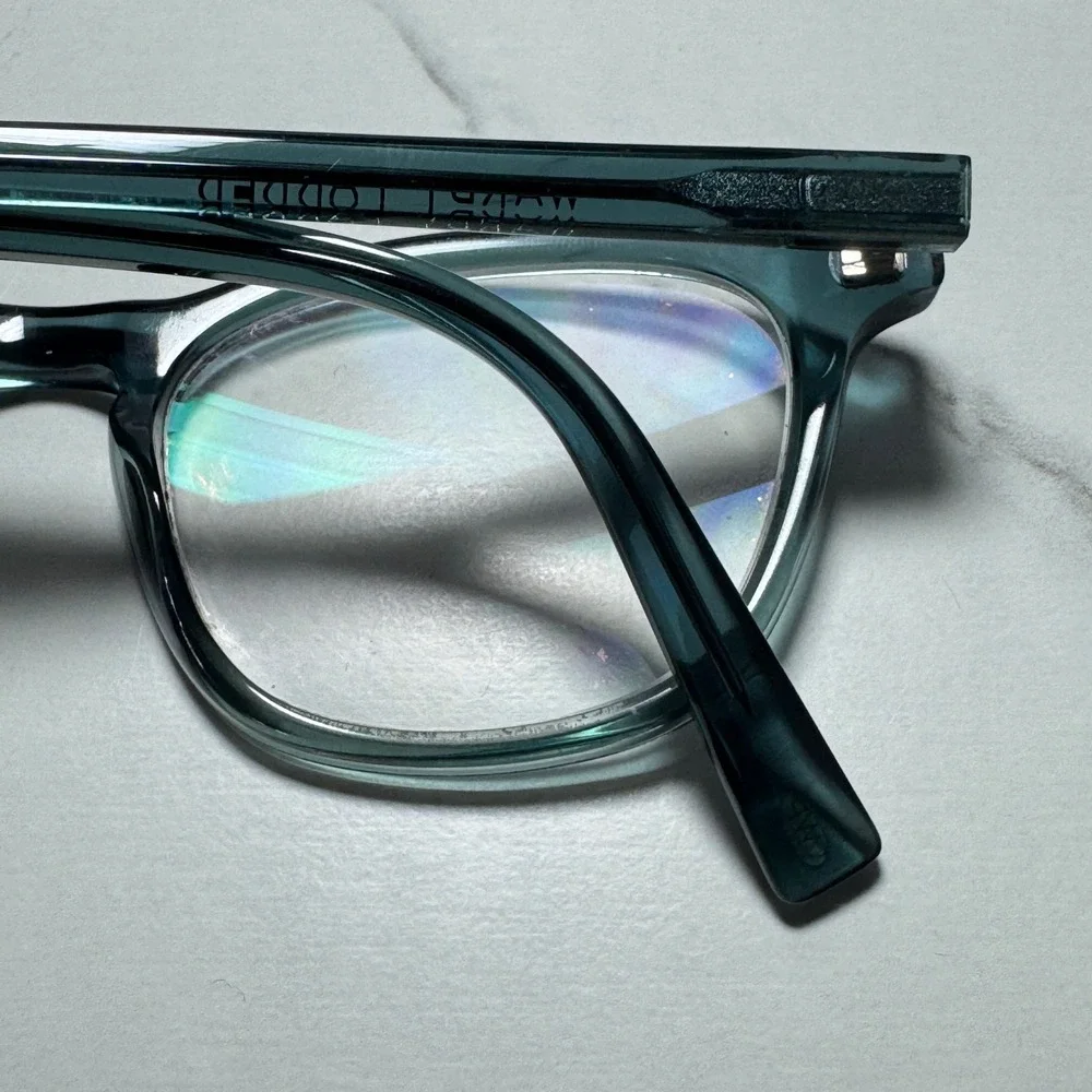 Warby Parker Turner Eyeglasses Teal Green Square Frames 48-20-142 Turner-W 370